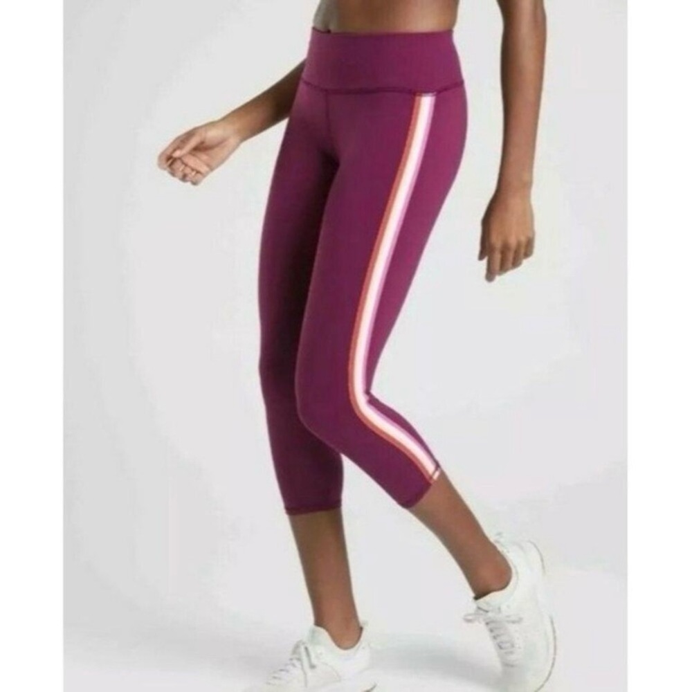 NEW Athleta Contender Side Stripe Powerlift Leggings, Beach Plum Sz S - Picture 5 of 11